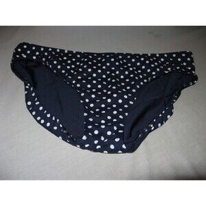 Lands End Navy Blue Polka Dot Bikini Bottom  Women Swim Panties Size 18 NWOT
